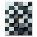 Monochrome 3D Cube Grid Rug