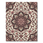 Crimson Floral Medallion Arabesque Rug