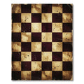 Vintage Sepia Checkerboard Splatter Rug