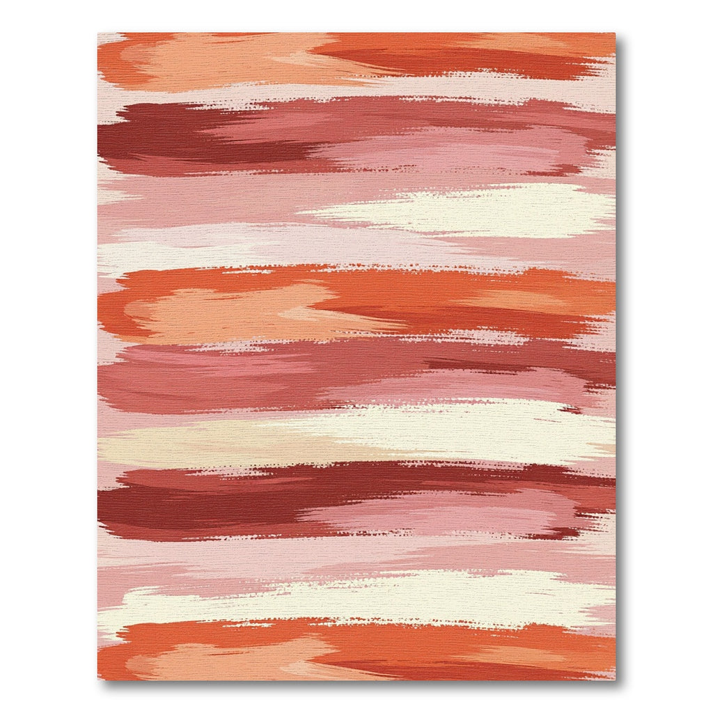 Rich Terracotta Brushstroke Stripe Rug