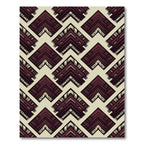 Deep Red Chevron Basketweave Arrangement Rug