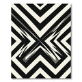 Bold Black White Jagged Angle Rug