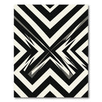 Bold Black White Jagged Angle Rug