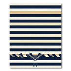 Navy and Cream Nautical Sailor Collar Rug