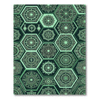 Mint Green Hexagonal Mandala Jewels Rug