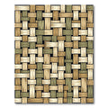 Woven Tan Olive Interlace Rectangles Rug
