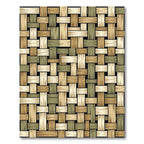 Woven Tan Olive Interlace Rectangles Rug