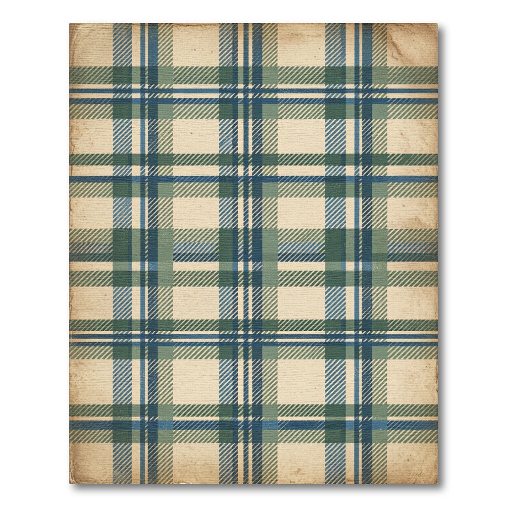 Vintage Blue and Green Plaid Rug