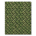 Olive Green Woven Basket Tweed Rug