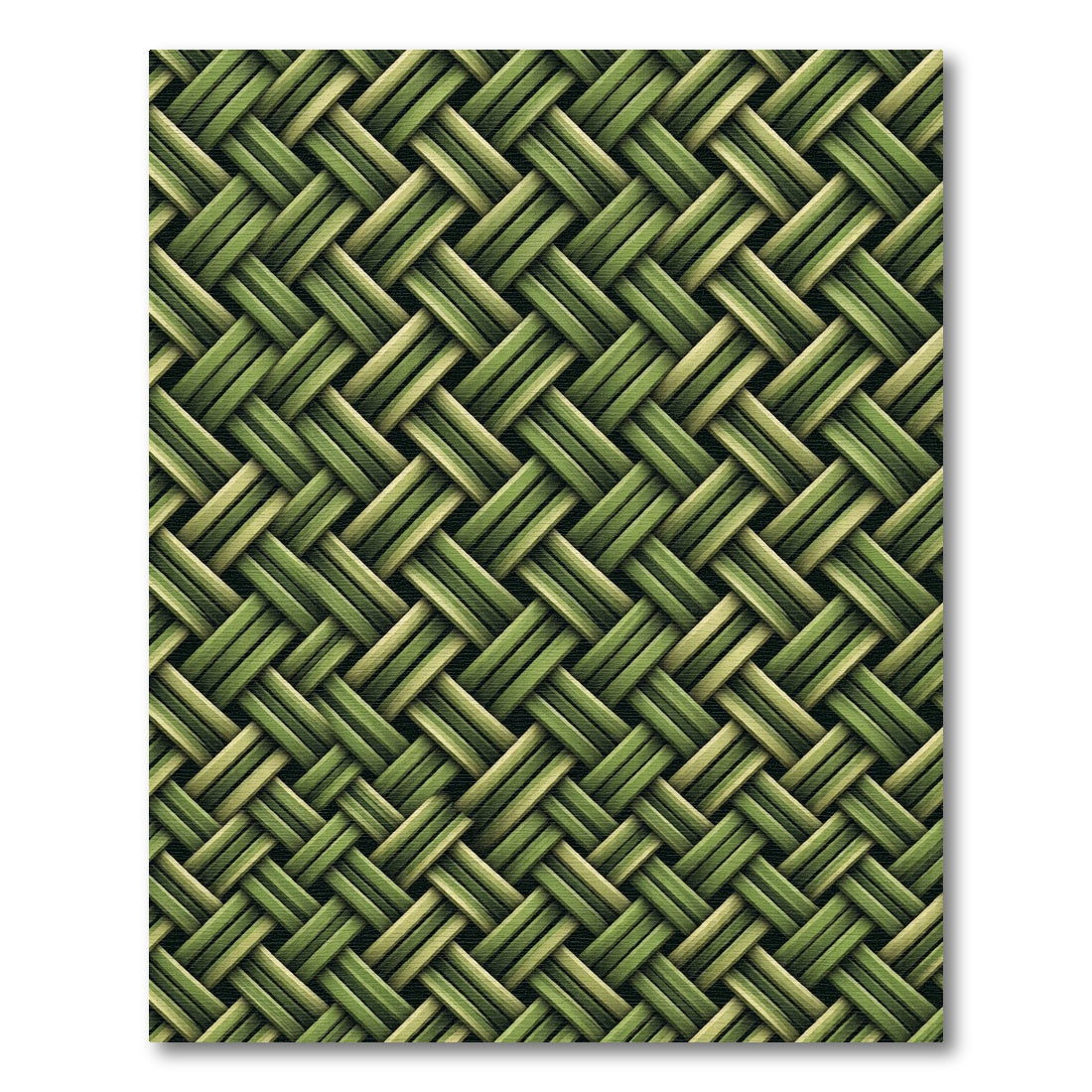 Olive Green Woven Basket Tweed Rug