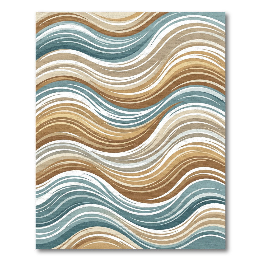 Earthy Tones Abstract Wave Flow Rug