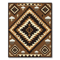 Earth Tone Geometric Lightning Cloud Rug