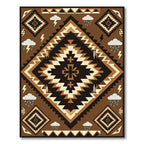 Earth Tone Geometric Lightning Cloud Rug