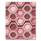 Soft Pink Geometric Hexagon Grid Rug