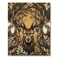 Majestic Antler Stag Earthy Woodland Rug