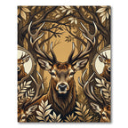 Majestic Antler Stag Earthy Woodland Rug