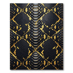 Luxurious Black and Gold Serpent Texture Rug