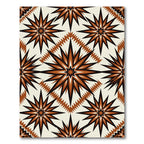 Earthy Geometric Sunburst Star Rug
