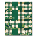 Charming Forest Plaid Cottage Scene Rug