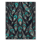 Dark Teal Feather Cascade Rug