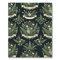 Botanical Fern Crest and Floral Meadow Rug