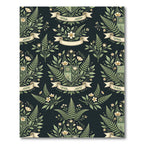 Botanical Fern Crest and Floral Meadow Rug