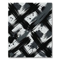 Bold Black Gray Brush Stroke Rug