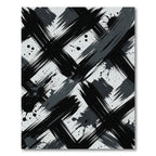Bold Black Gray Brush Stroke Rug
