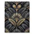 Art Deco Gold and Black Palm Rug