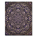 Ornate Violet Gold Floral Mandala Rug