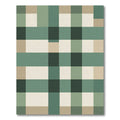 Sage Green Plaid Geometric Grid Rug
