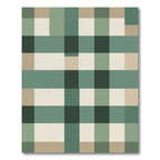 Sage Green Plaid Geometric Grid Rug