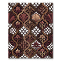 Ornate Earthy Floral Ogee Scallop Rug