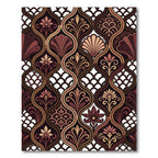 Ornate Earthy Floral Ogee Scallop Rug