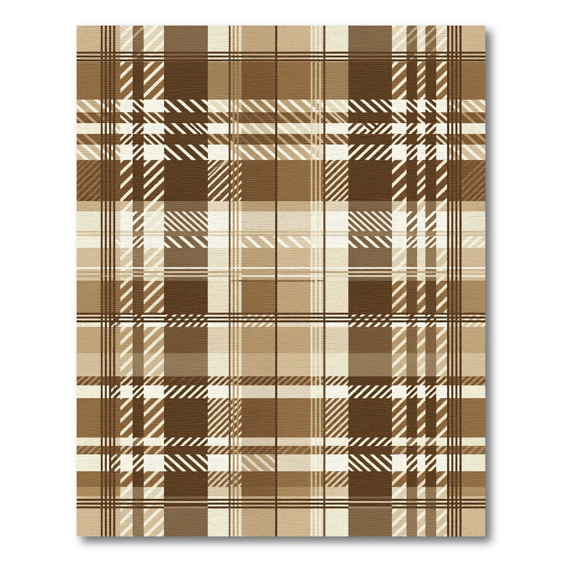 Earthy Brown Tartan Check Rug