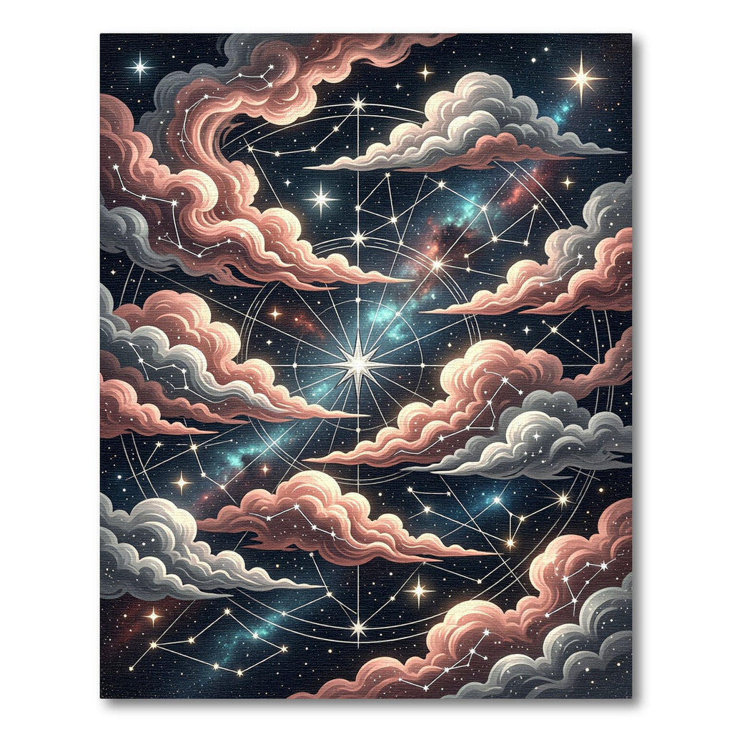 Ethereal Celestial Starry Constellation Clouds Rug