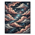 Ethereal Celestial Starry Constellation Clouds Rug