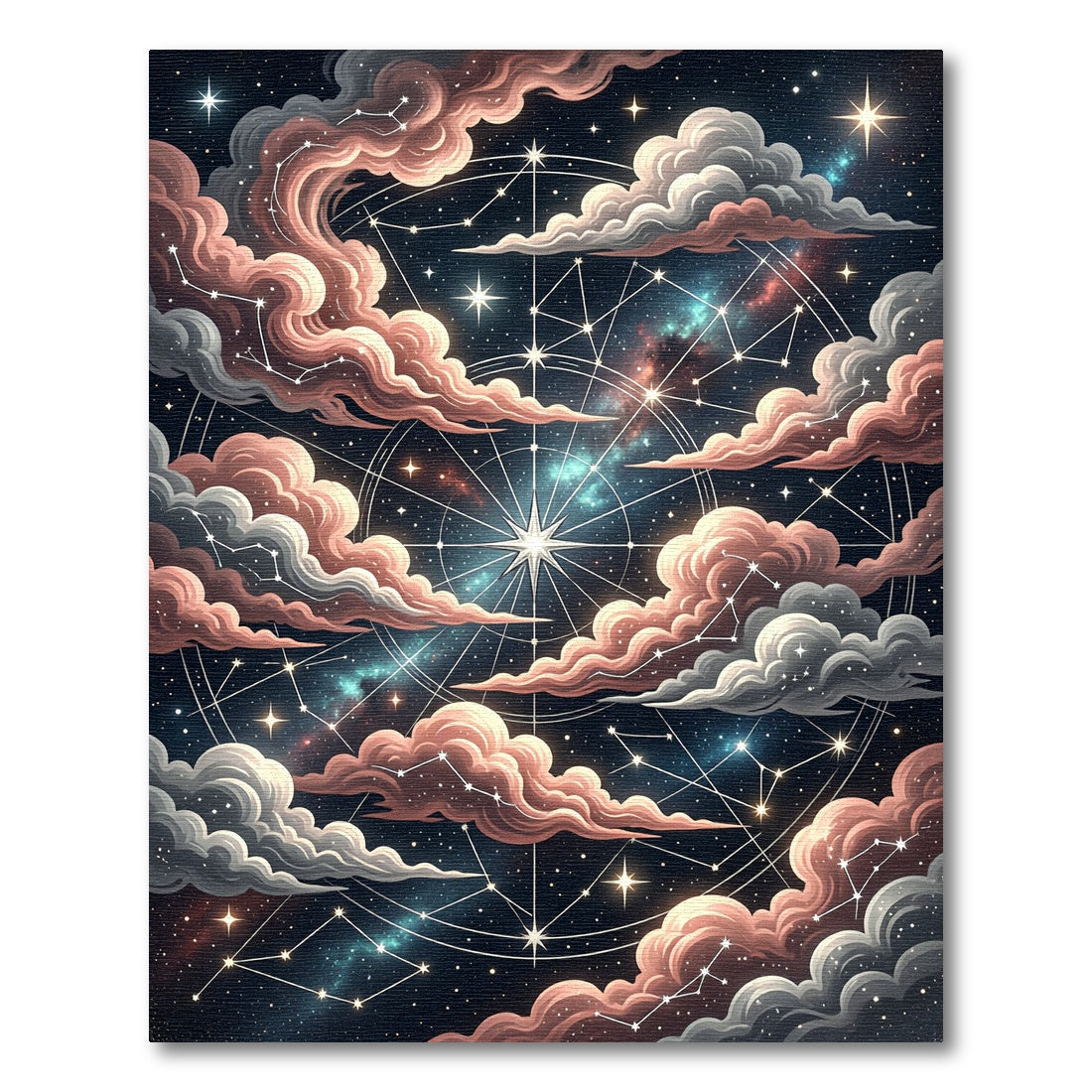 Ethereal Celestial Starry Constellation Clouds Rug