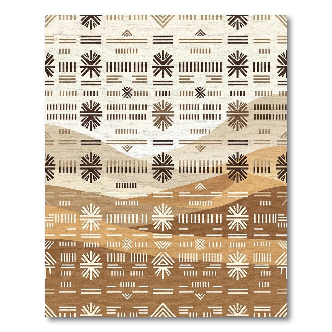 Earthy Desert Landscape Geometric Rug