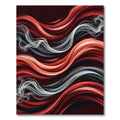 Crimson Smoke Swirl Abstract Rug