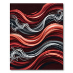Crimson Smoke Swirl Abstract Rug