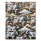 Whimsical Holstein Cow Earthy Sky Rug