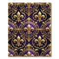 Royal Purple Gold Fleur-de-Lis Medallion Rug
