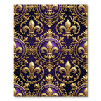 Royal Purple Gold Fleur-de-Lis Medallion Rug