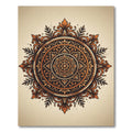 Intricate Rust Copper Floral Medallion Rug