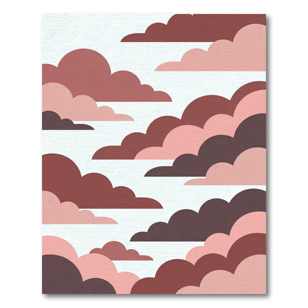 Crimson Pink Cloudscape Serene Sky Rug