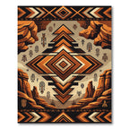 Earthy Geometric Southwestern Adobe Diamond Rug