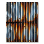 Industrial Oxidized Copper Vertical Stripe Rug