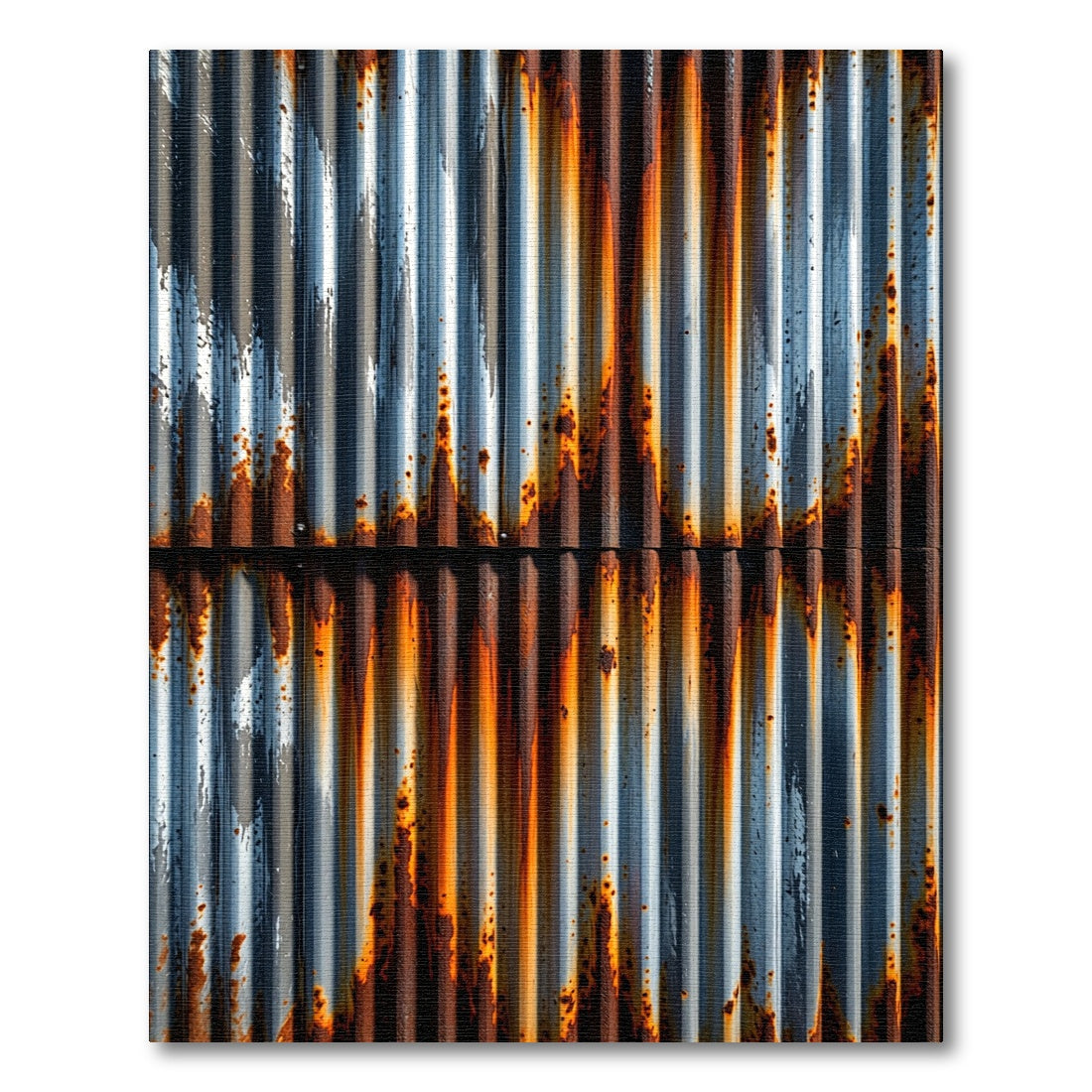Industrial Oxidized Copper Vertical Stripe Rug