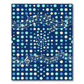 Blue Musical Notes Polka Dot Rug